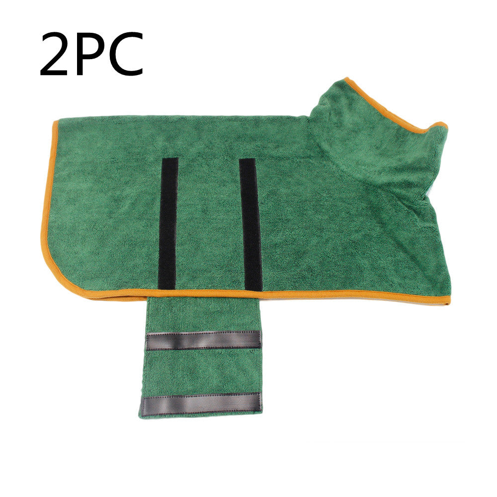 Absorbent Microfiber Dog Bathrobe with Adjustable Strap