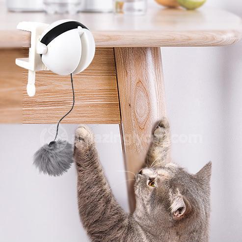 Interactive Electric Motion Cat Toy with Feather Ball