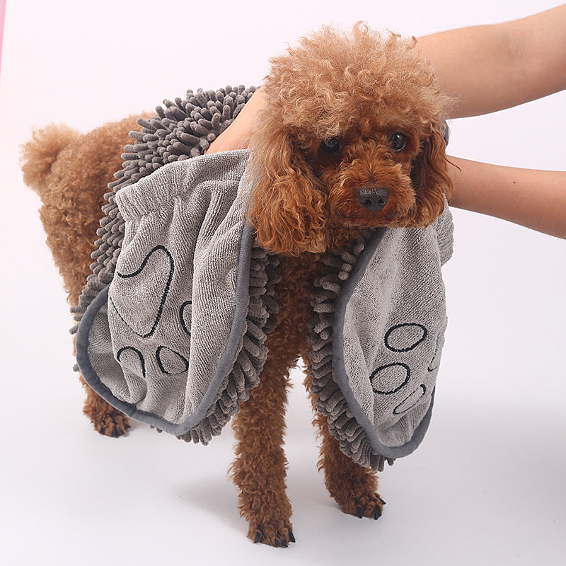 Chenille Dog Bath Towel – Ultra Absorbent