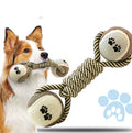 Dog Rope Dumbbell Tennis Ball Chew Toy