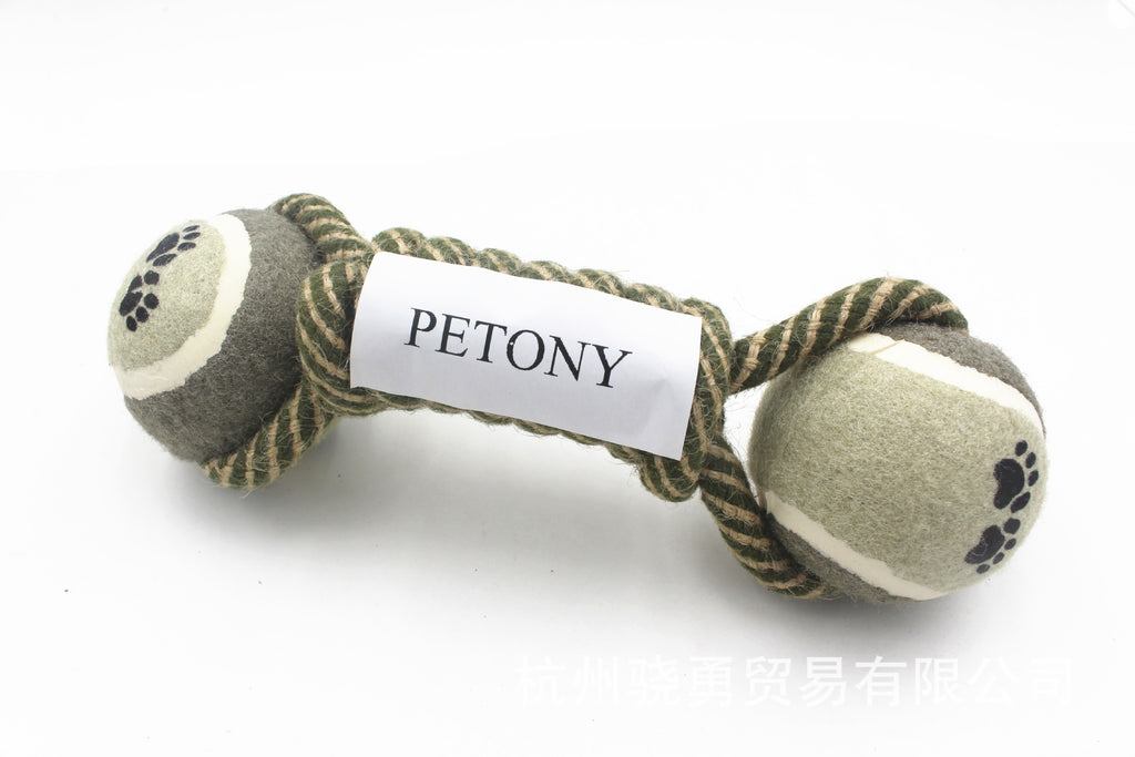Dog Rope Dumbbell Tennis Ball Chew Toy