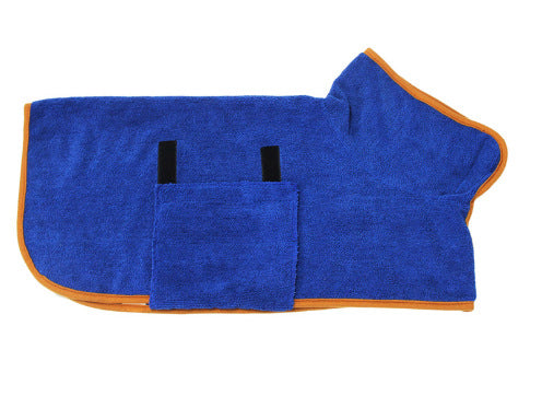 Absorbent Microfiber Dog Bathrobe with Adjustable Strap