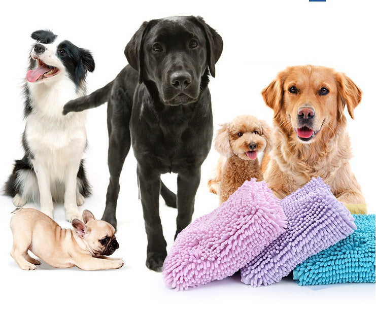 Chenille Pet Bath Towel for Dogs & Cats