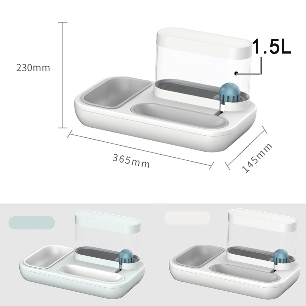Automatic Pet Feeder & Water Dispenser Double Bowl 1500ml