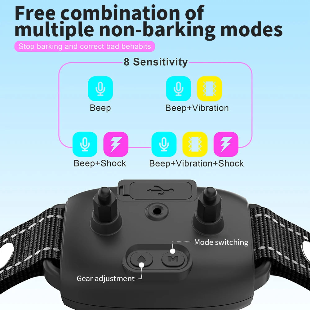 Smart Anti-Bark Rechargeable Dog Training Collar (IP67 Waterproof)