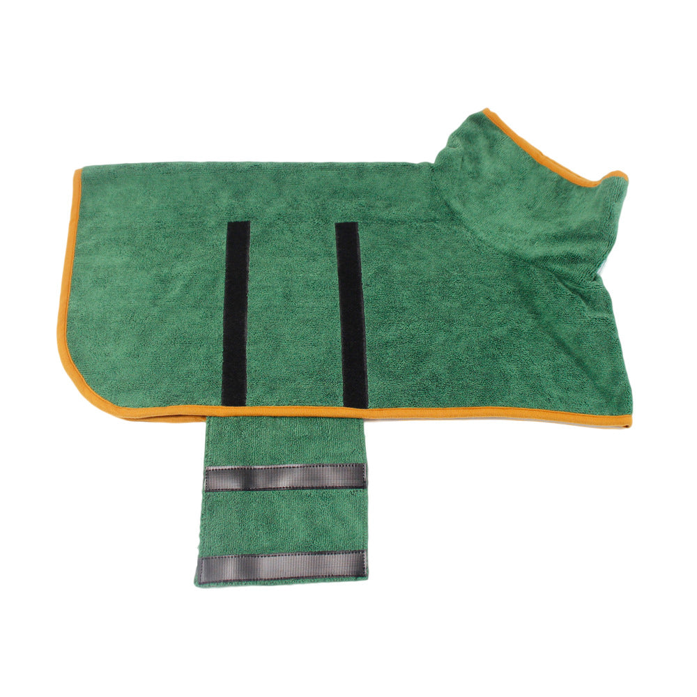 Absorbent Microfiber Dog Bathrobe with Adjustable Strap