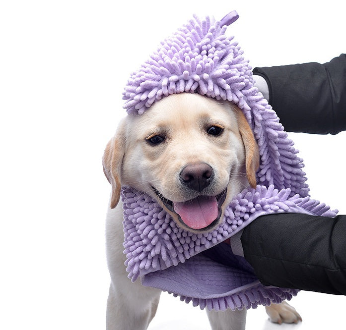 Chenille Pet Bath Towel for Dogs & Cats