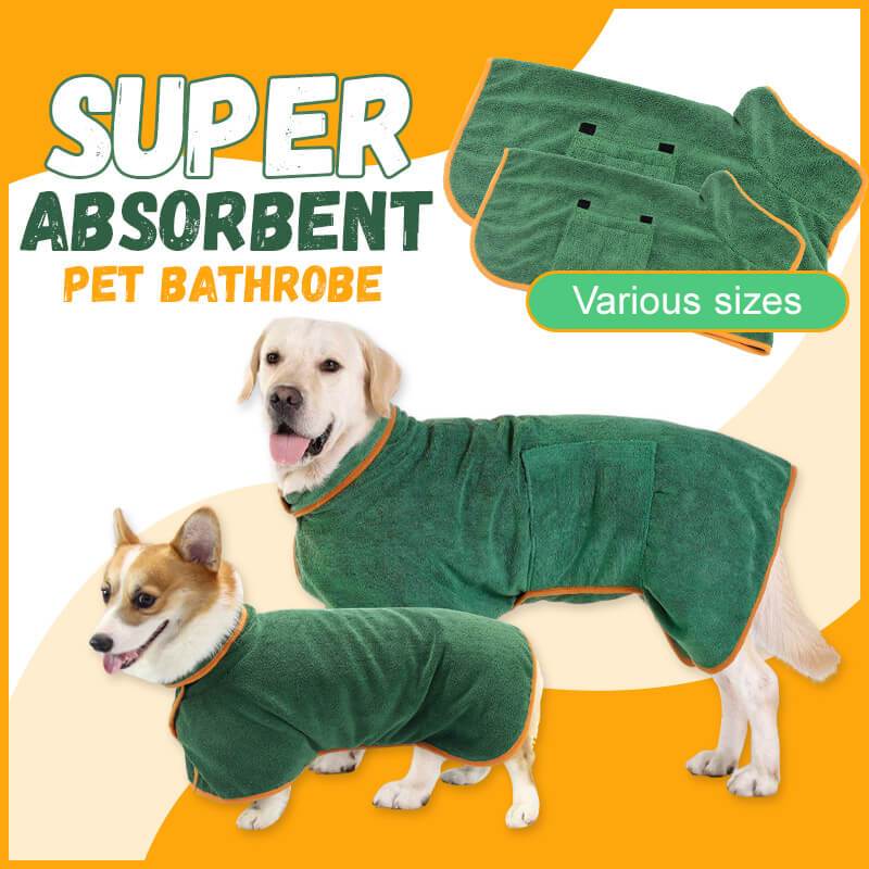Absorbent Microfiber Dog Bathrobe with Adjustable Strap