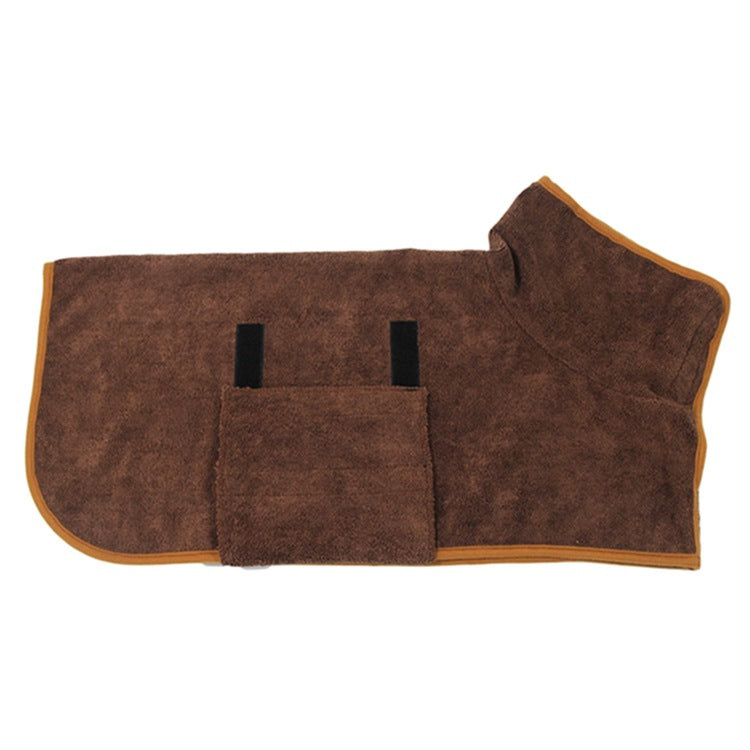 Absorbent Microfiber Dog Bathrobe with Adjustable Strap