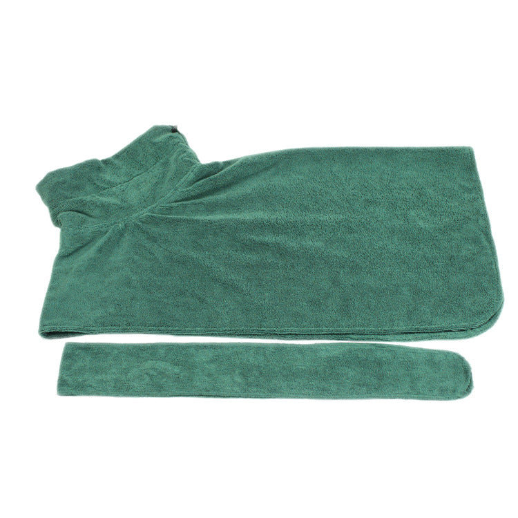 Absorbent Microfiber Dog Bathrobe with Adjustable Strap