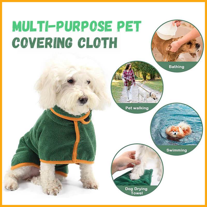 Absorbent Microfiber Dog Bathrobe with Adjustable Strap