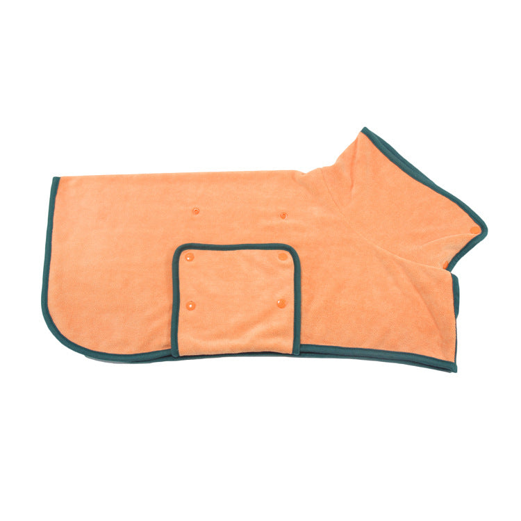 Absorbent Microfiber Dog Bathrobe with Adjustable Strap