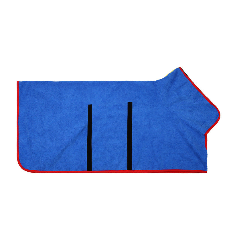Absorbent Microfiber Dog Bathrobe with Adjustable Strap