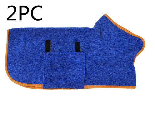 Absorbent Microfiber Dog Bathrobe with Adjustable Strap