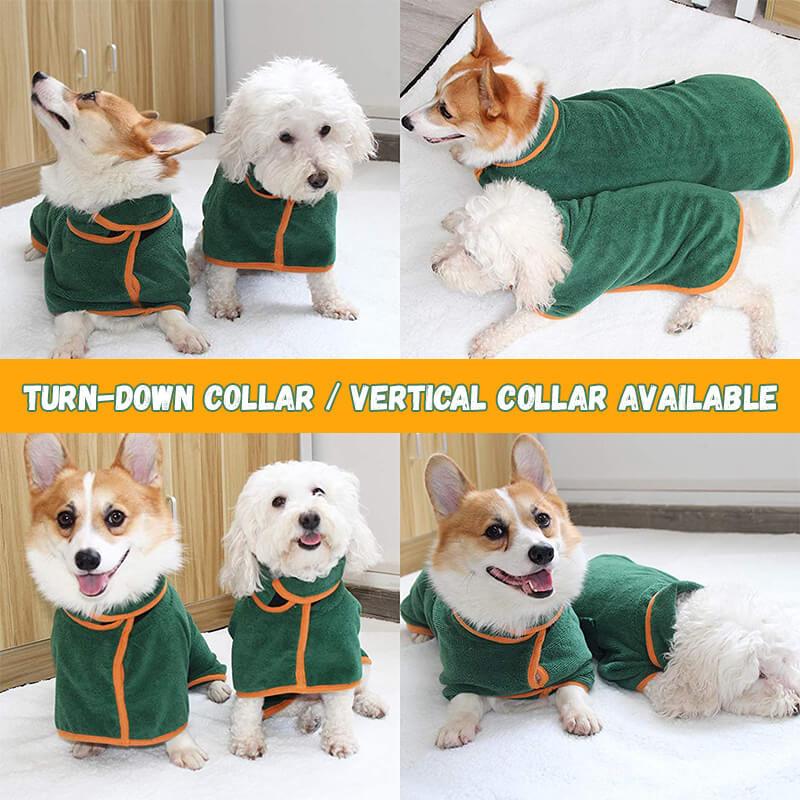 Absorbent Microfiber Dog Bathrobe with Adjustable Strap