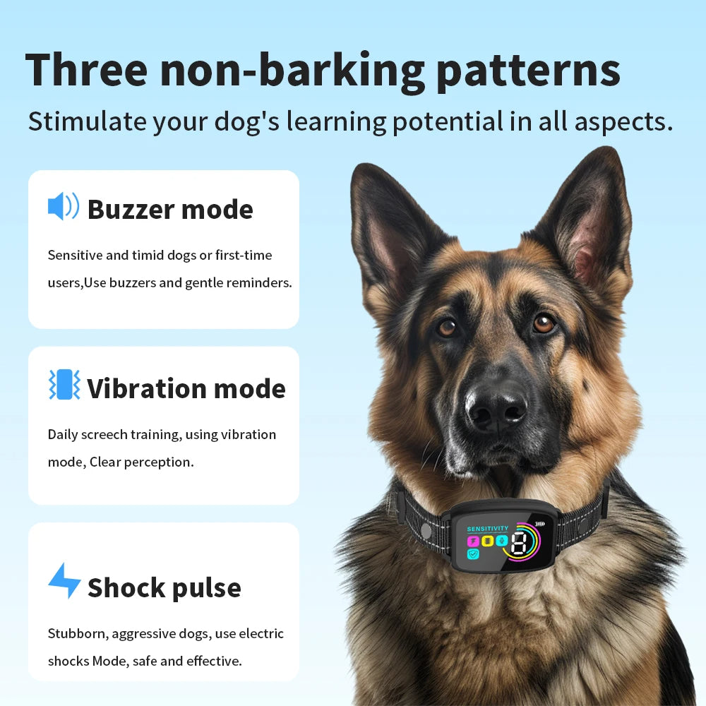 Smart Anti-Bark Rechargeable Dog Training Collar (IP67 Waterproof)