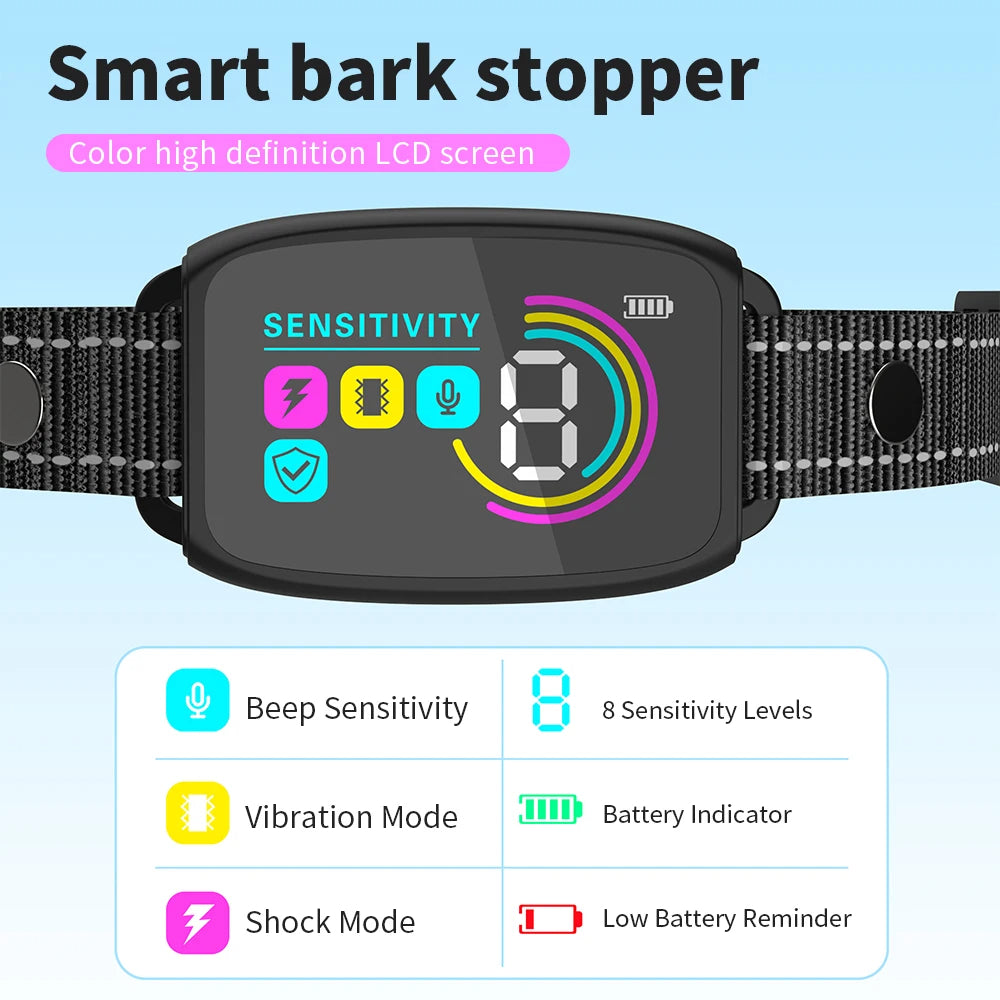 Smart Anti-Bark Rechargeable Dog Training Collar (IP67 Waterproof)