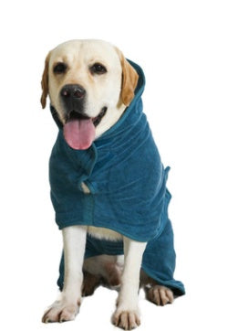 Absorbent Microfiber Dog Bathrobe with Adjustable Strap