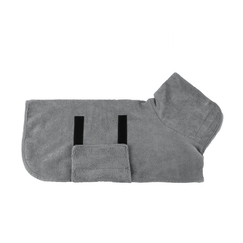 Absorbent Microfiber Dog Bathrobe with Adjustable Strap
