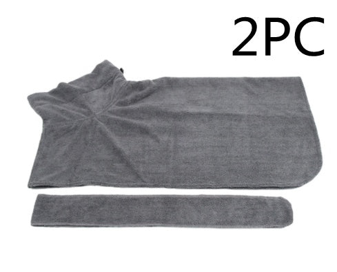 Absorbent Microfiber Dog Bathrobe with Adjustable Strap