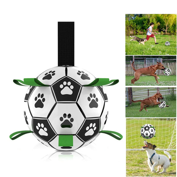 Football Toys with Grab Tabs Dog Outdoor training Soccer Pet Bite Chew Balls for Dog accessories
